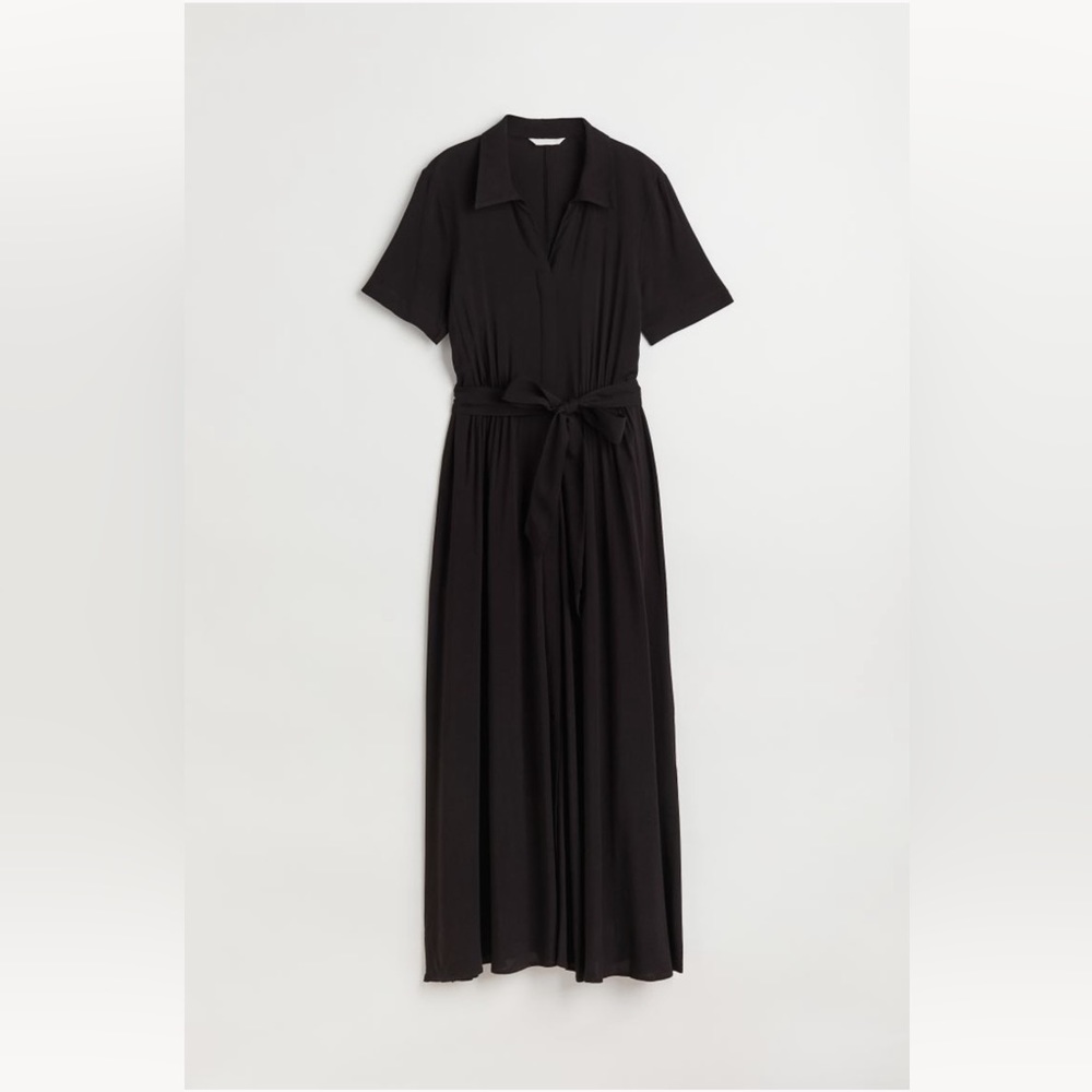 Tie belt shirt dress